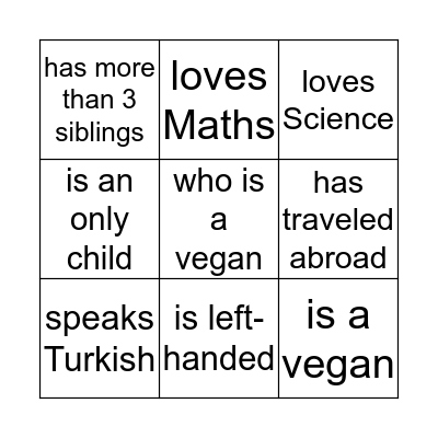 Find someone who... Bingo Card