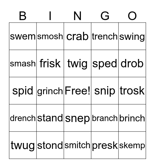 R and S blends Bingo Card