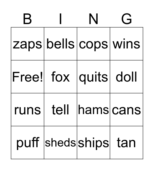 Robbie and Brian Bingo Card