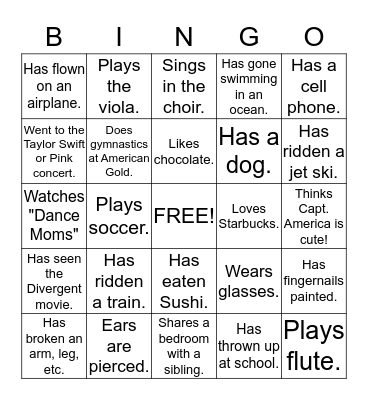 Summer Begins Party! Bingo Card