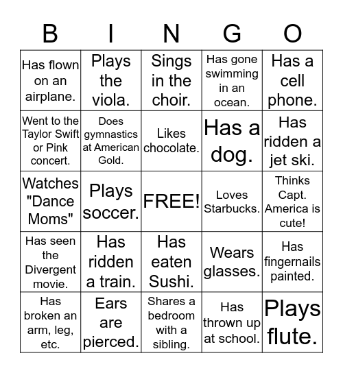 Summer Begins Party! Bingo Card