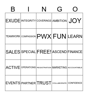 TAFFY EVENT STRATEGIES Bingo Card