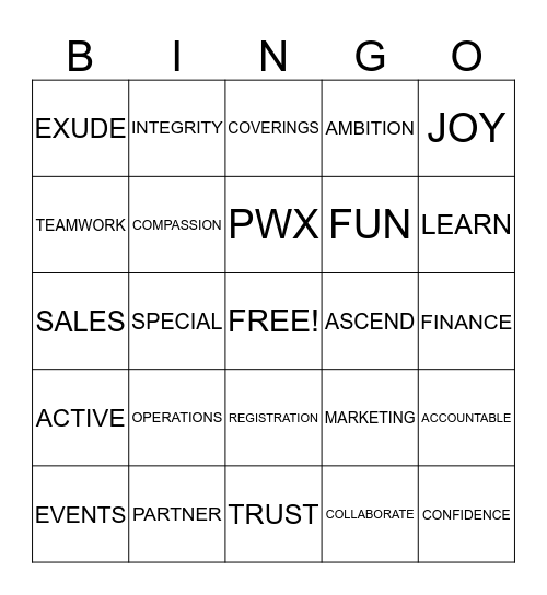 TAFFY EVENT STRATEGIES Bingo Card
