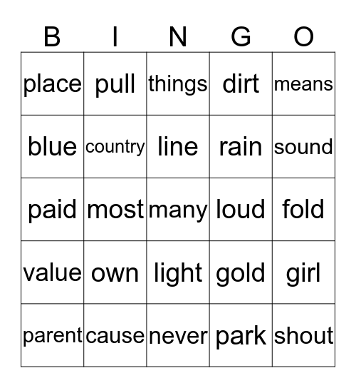 Bingo - C Bingo Card