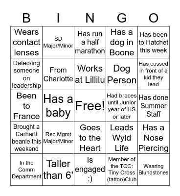 Leadership Bingo 2020 Bingo Card