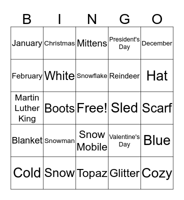 Winter Bingo Card