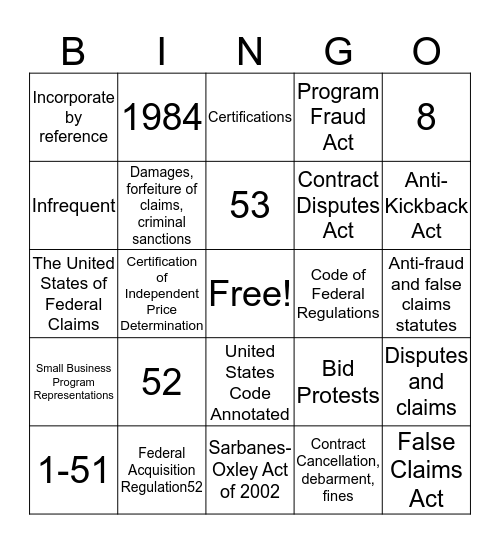 FAR-out Bingo Card