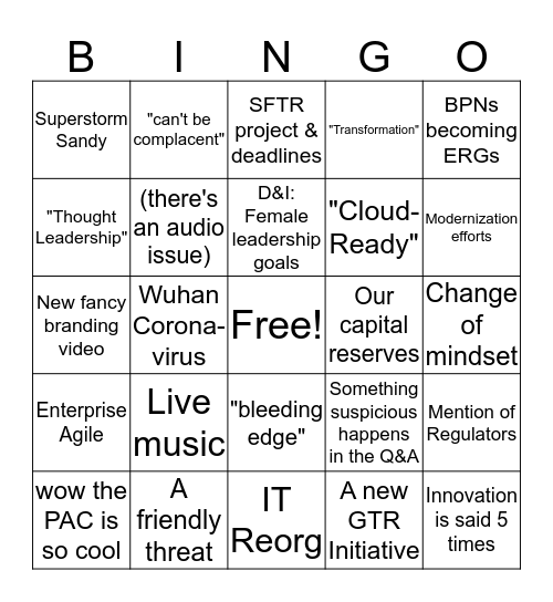 SOTO Bingo Card