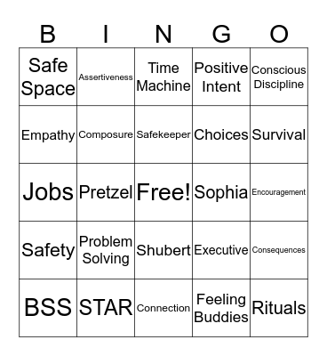 Conscious Discipline Bingo Card