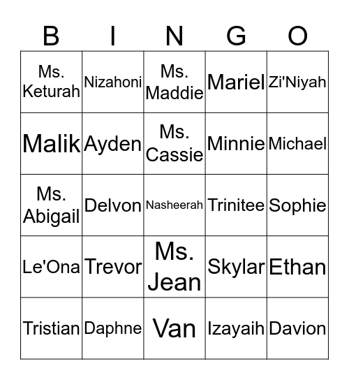 Bauer Bingo! Bingo Card