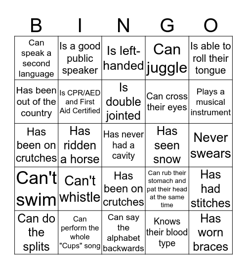 HCOP Bingo Card