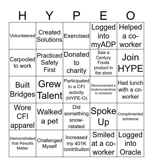 Bingo Card