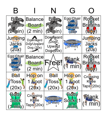 Sensory Break Bingo Card
