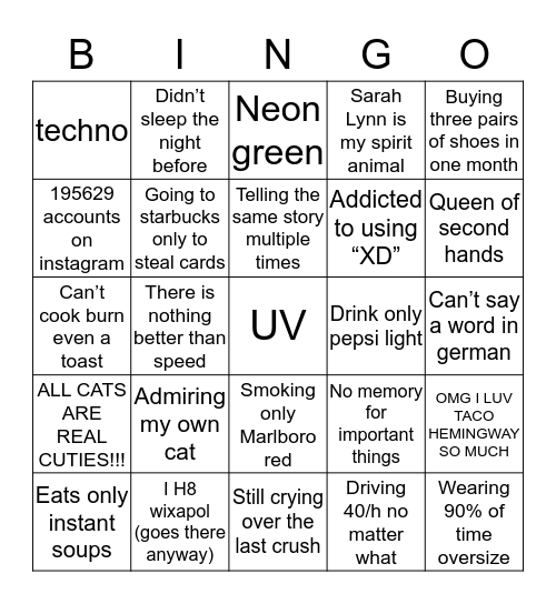 AGATA BINGO Card