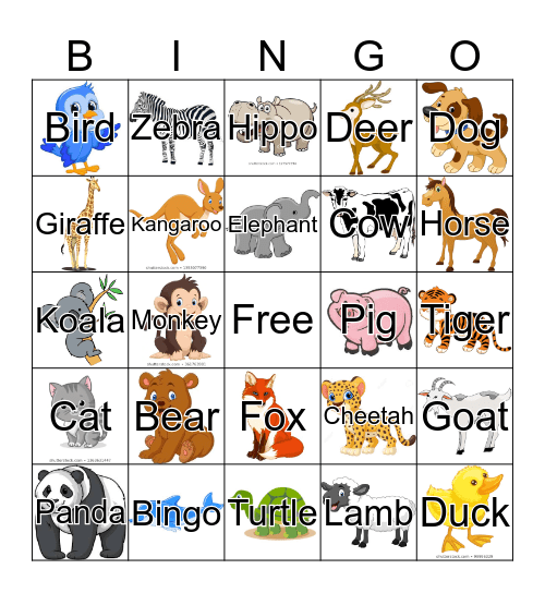 Pet Bingo  Bingo Card