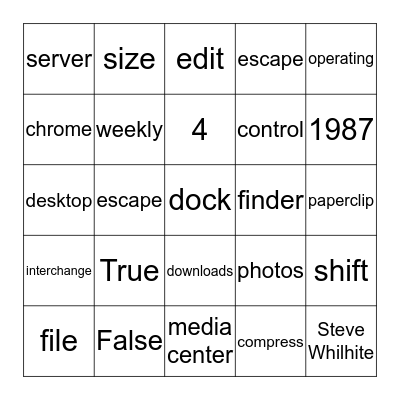 Multimedia Review 2 Bingo Card