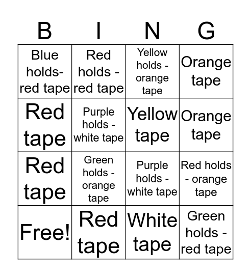 Red and Orange Bingo Card