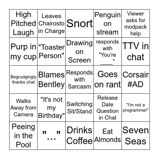 Darkosto's Stream Bingo Card