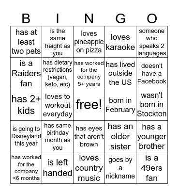 BALANCE BINGO Card