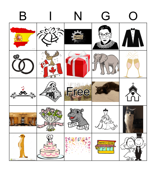 Wedding Bingo Card