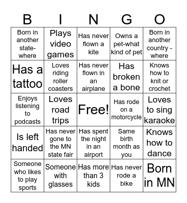 Colleague BINGO Card