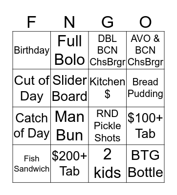 Server FINGO Bingo Card