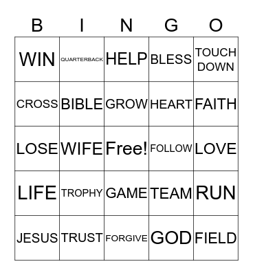 Football Sunday Bingo Card