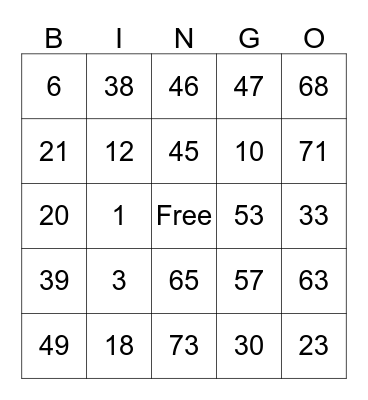 ☆☆Farmer Girl☆☆ Bingo Card