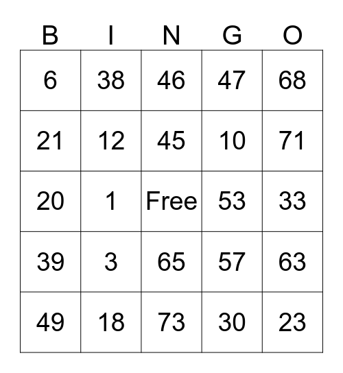 ☆☆Farmer Girl☆☆ Bingo Card