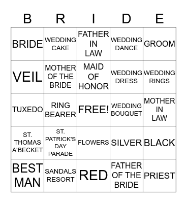 HEATHER'S BRIDAL SHOWER Bingo Card