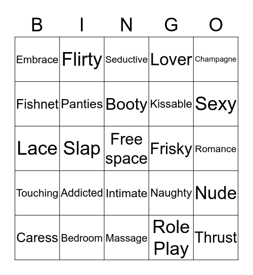 Beca's Lingerie Shower BINGO! Bingo Card