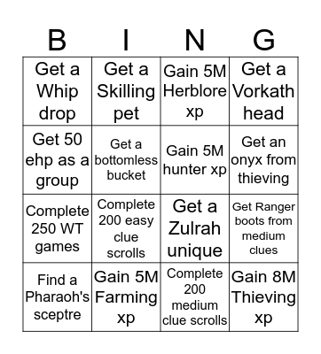 Starbound Skilling Bingo #1 Bingo Card