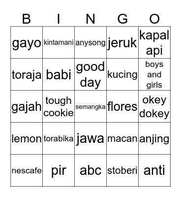 hendery punya Bingo Card