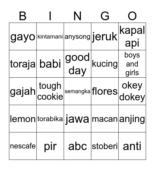 hendery punya Bingo Card