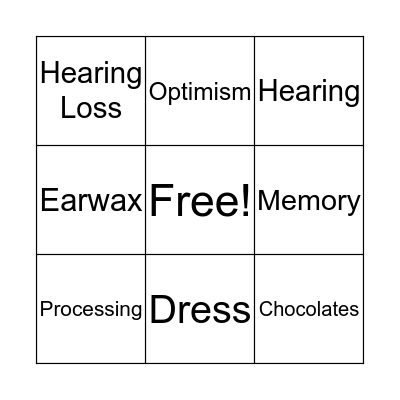 Healthy Aging  Bingo Card