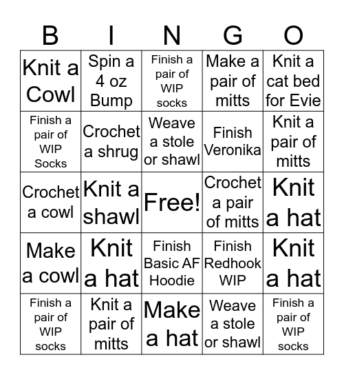 Beentsy's Bungo  Bingo Card