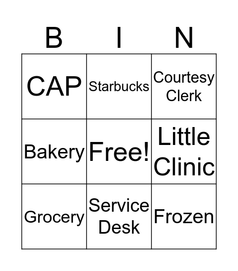 Friendly & Fresh Bingo Card