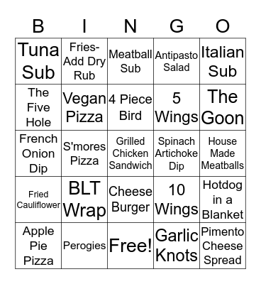 Hail Mary's Bingo Card