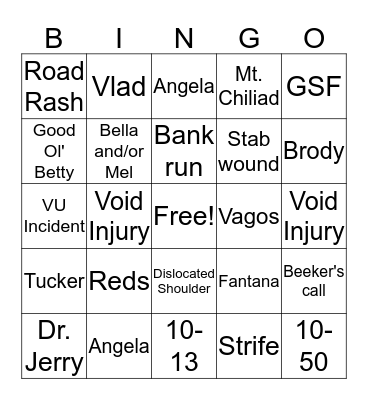 EMS BINGO Card