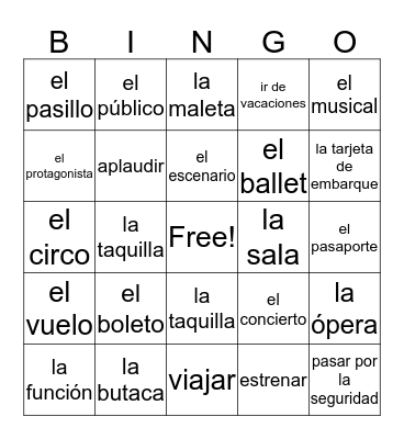 A Viajar Bingo Card