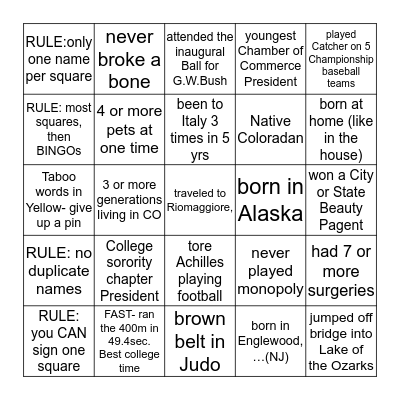 I THOUGHT I KNEW YOU !!!! Bingo Card