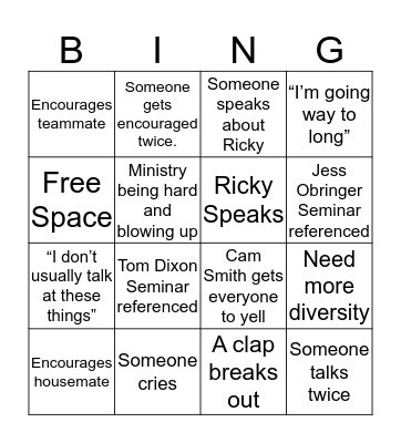 GWLW Metro Time Bingo Card