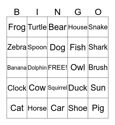 Learning new words! Bingo Card