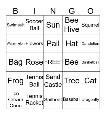 Animals Bingo Card