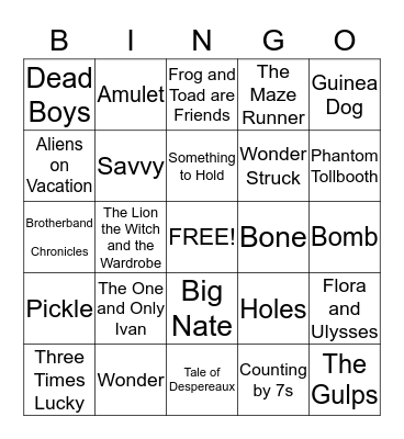 Book Bingo Card
