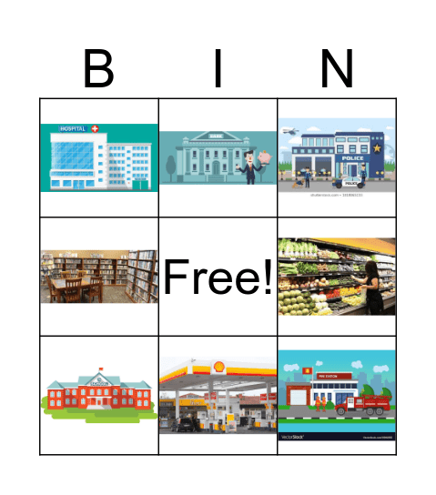 Places in the Community Bingo Card