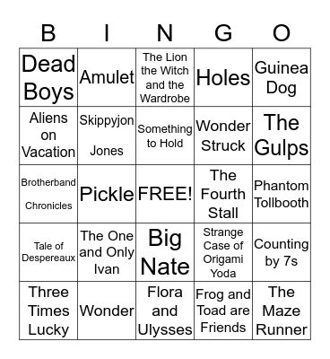 Book Bingo Card