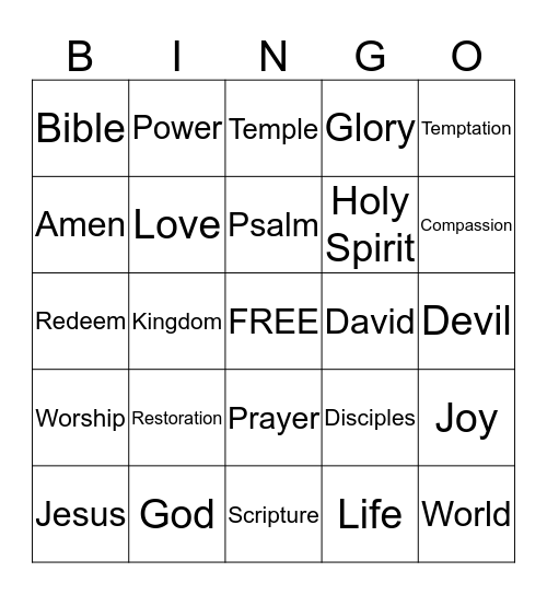 Sermon Bingo  (Do only during sermon) Bingo Card
