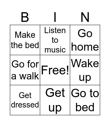 Daily routine  Bingo Card