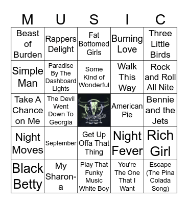 Hits of the 1970's Bingo Card